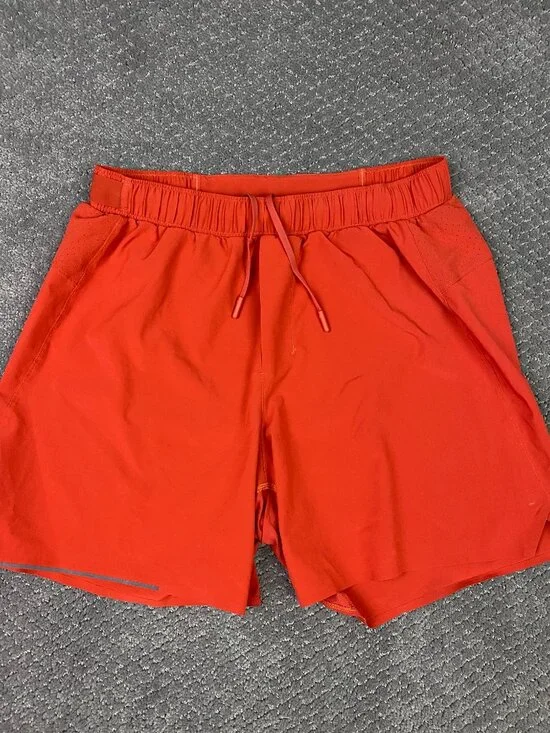 Lululemon Pace Breaker Shorts Men's Small Orange 5" Inseam Gym Running Training - Picture 1 of 12